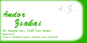 andor zsakai business card